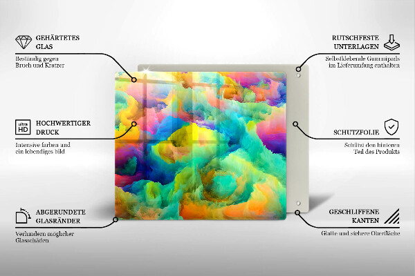 Sklenená doska na krájanie Farebná abstrakcia