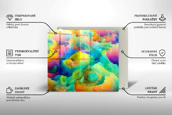 Sklenená doska na krájanie Farebná abstrakcia