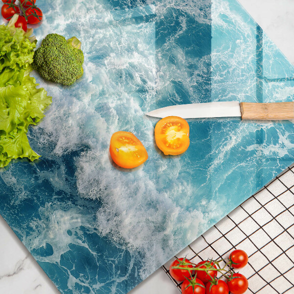 Sklenená doska na krájanie Vlny morskej vody