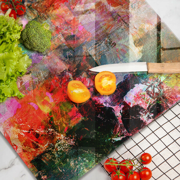 Sklenená doska na krájanie Maľovanie abstrakcie