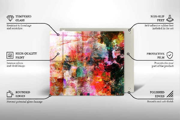 Sklenená doska na krájanie Maľovanie abstrakcie