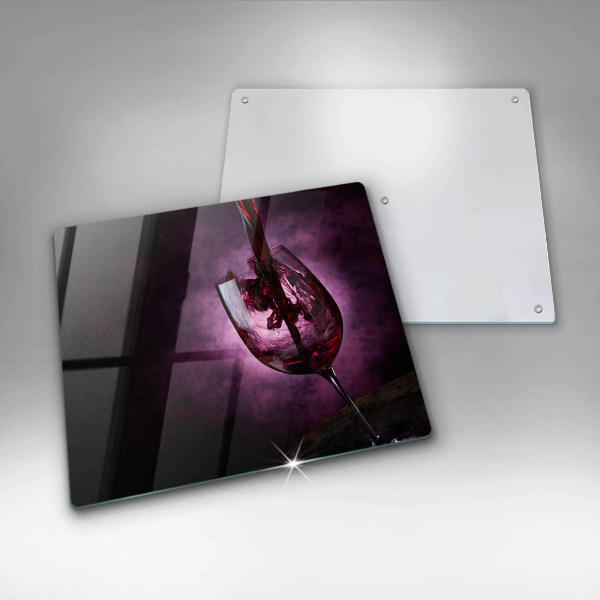 Sklenená doska na krájanie Pohár vína