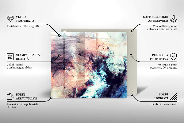 Sklenená doska na krájanie Maľovaná abstrakcia