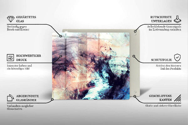 Sklenená doska na krájanie Maľovaná abstrakcia