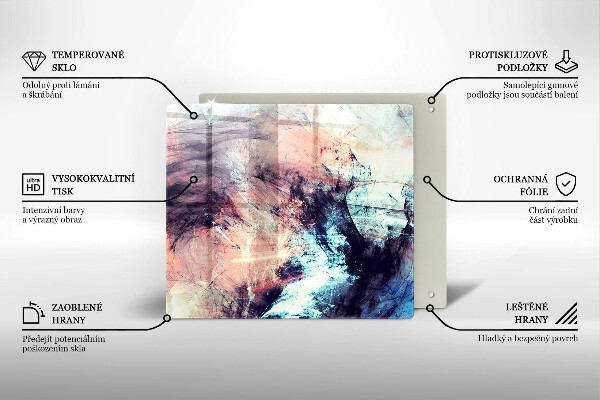 Sklenená doska na krájanie Maľovaná abstrakcia