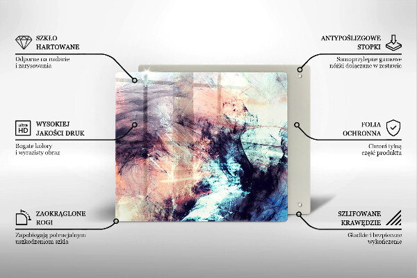Sklenená doska na krájanie Maľovaná abstrakcia