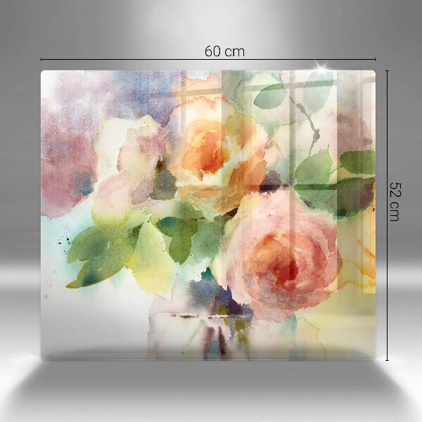 Sklenená doska na krájanie Maľované kvety