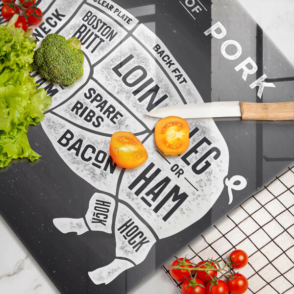 Sklenená doska na krájanie Bravčové mäso bravčové