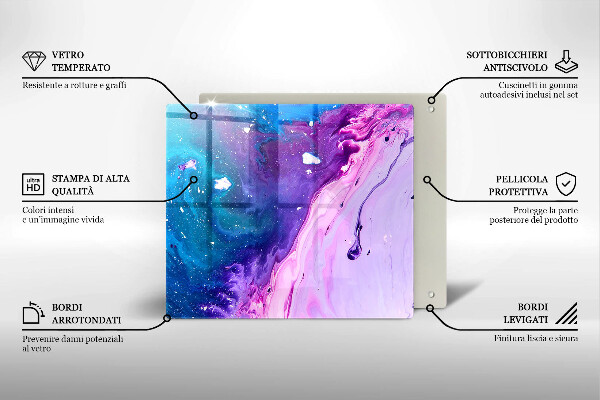 Sklenená doska na krájanie Abstrakce atramenty