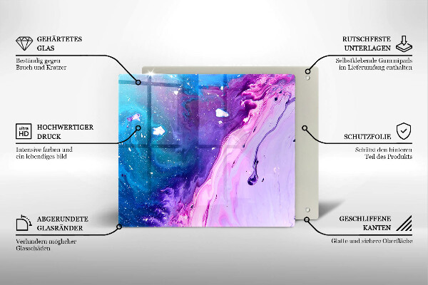 Sklenená doska na krájanie Abstrakce atramenty