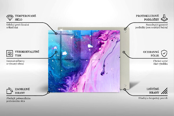 Sklenená doska na krájanie Abstrakce atramenty