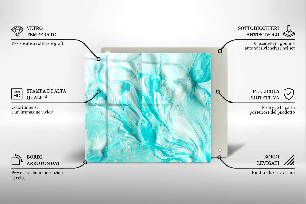 Sklenená doska na krájanie Abstrakcia farby