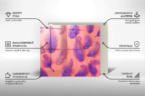 Sklenená doska na krájanie Nadýchané perie