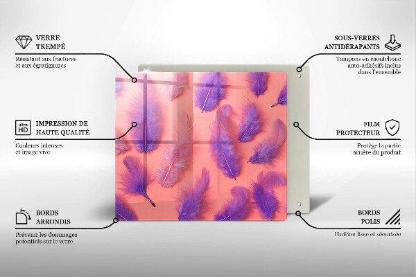 Sklenená doska na krájanie Nadýchané perie