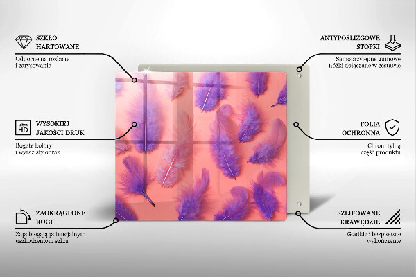 Sklenená doska na krájanie Nadýchané perie