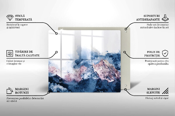 Sklenená doska na krájanie Abstraktné maľované hory