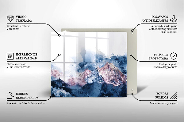 Sklenená doska na krájanie Abstraktné maľované hory