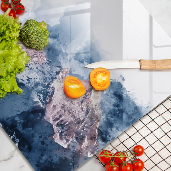 Sklenená doska na krájanie Abstraktné maľované hory