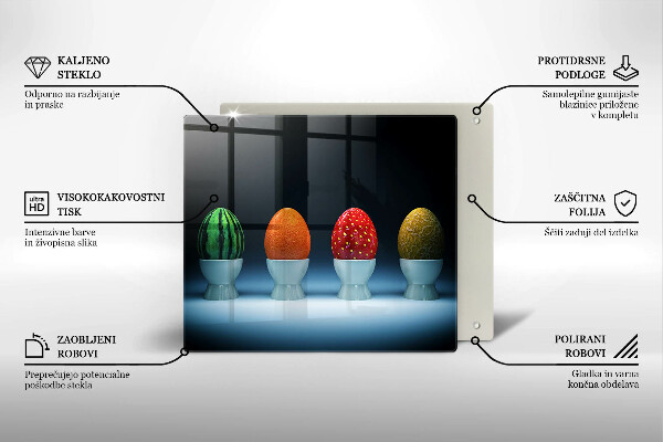 Sklenená doska na krájanie Abstraktné ovocné vajcia