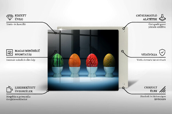 Sklenená doska na krájanie Abstraktné ovocné vajcia