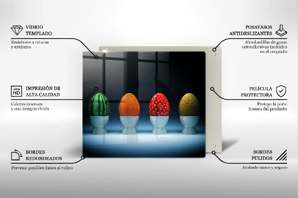Sklenená doska na krájanie Abstraktné ovocné vajcia