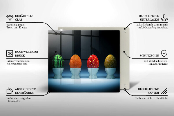 Sklenená doska na krájanie Abstraktné ovocné vajcia