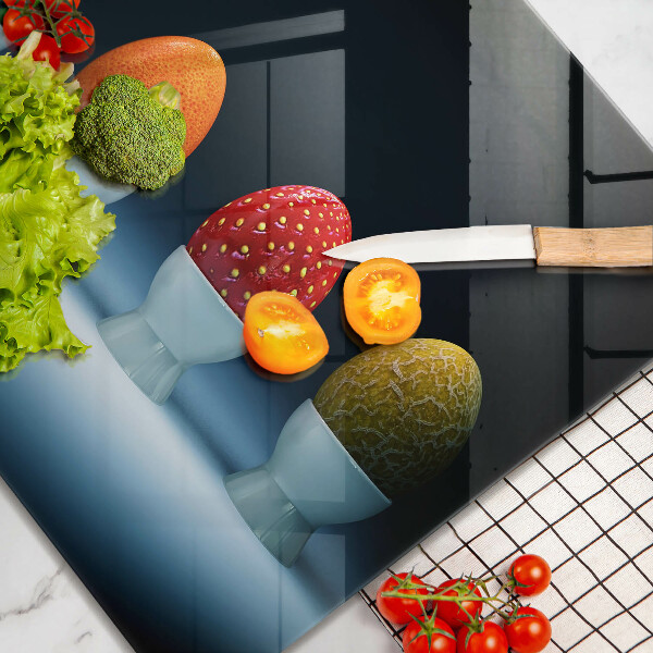 Sklenená doska na krájanie Abstraktné ovocné vajcia