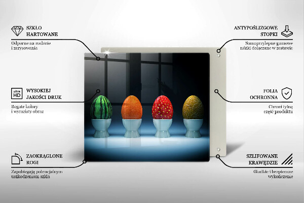 Sklenená doska na krájanie Abstraktné ovocné vajcia