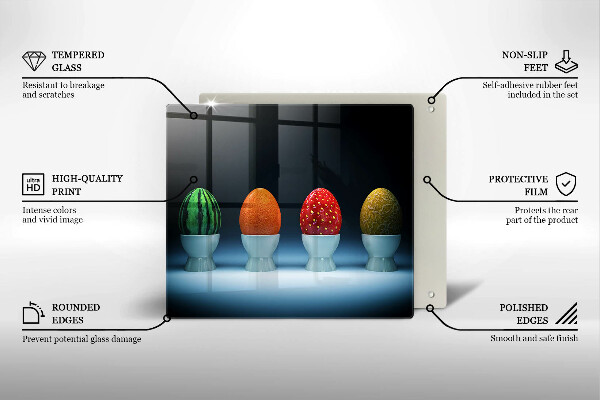 Sklenená doska na krájanie Abstraktné ovocné vajcia