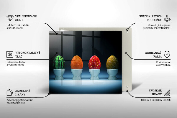 Sklenená doska na krájanie Abstraktné ovocné vajcia