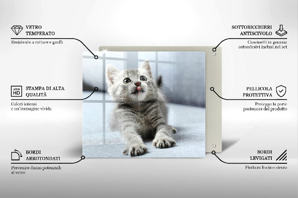 Sklenená doska na krájanie Malé roztomilé mačiatko