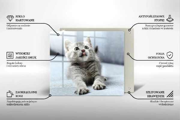 Sklenená doska na krájanie Malé roztomilé mačiatko