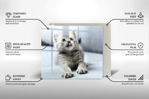 Sklenená doska na krájanie Malé roztomilé mačiatko