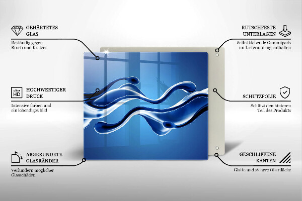 Sklenená doska na krájanie Abstrakcia tekutín