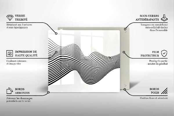 Sklenená doska na krájanie Lineárna abstrakcia