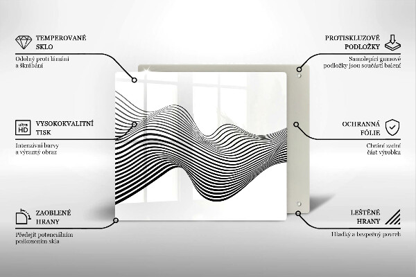 Sklenená doska na krájanie Lineárna abstrakcia