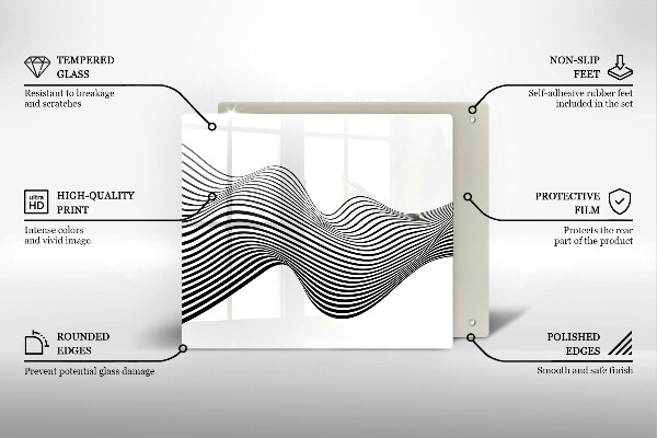 Sklenená doska na krájanie Lineárna abstrakcia