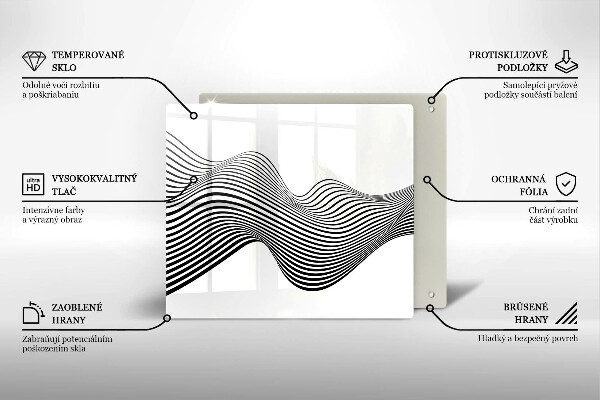 Sklenená doska na krájanie Lineárna abstrakcia