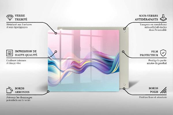 Sklenená doska na krájanie Pastelová abstrakcia