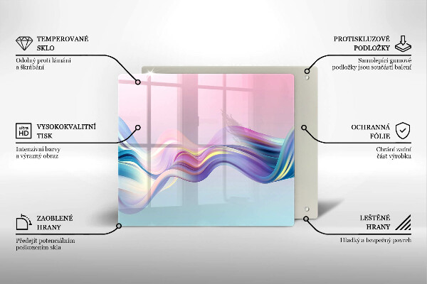 Sklenená doska na krájanie Pastelová abstrakcia