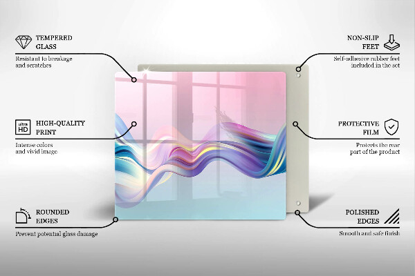 Sklenená doska na krájanie Pastelová abstrakcia