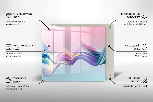 Sklenená doska na krájanie Pastelová abstrakcia