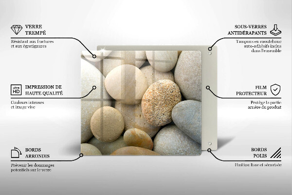 Sklenená doska na krájanie Vzor oválnych kamienkov