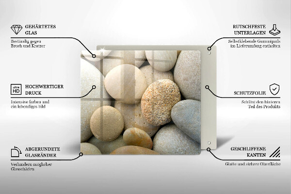 Sklenená doska na krájanie Vzor oválnych kamienkov