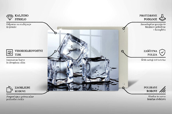 Sklenená doska na krájanie Kocky ľadu