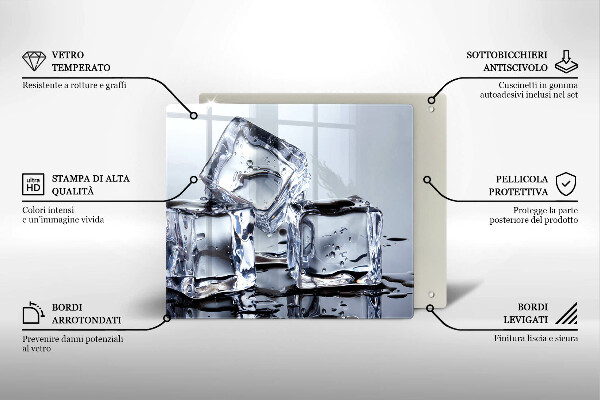 Sklenená doska na krájanie Kocky ľadu