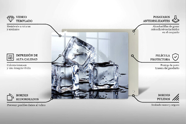 Sklenená doska na krájanie Kocky ľadu