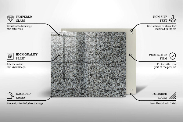 Sklenená doska na krájanie Textúra kameňa