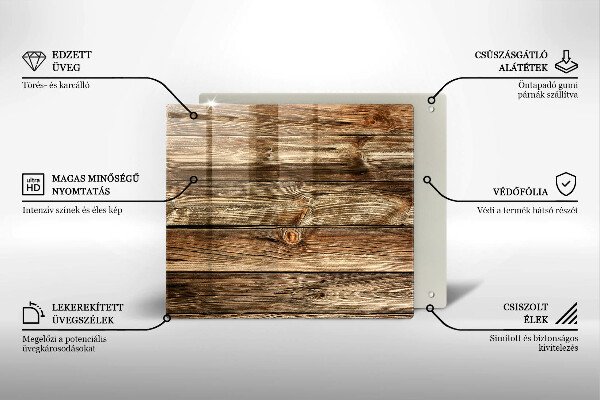 Sklenená doska na krájanie Textúra drevenej dosky