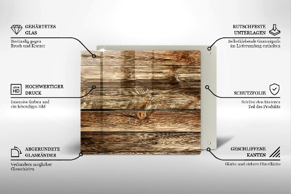 Sklenená doska na krájanie Textúra drevenej dosky